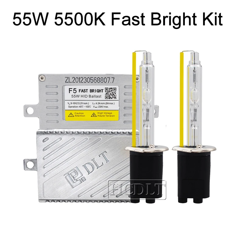 HCDLT AC 12 в 5500K Быстрый Яркий 55 Вт HID ксеноновый комплект для преобразования