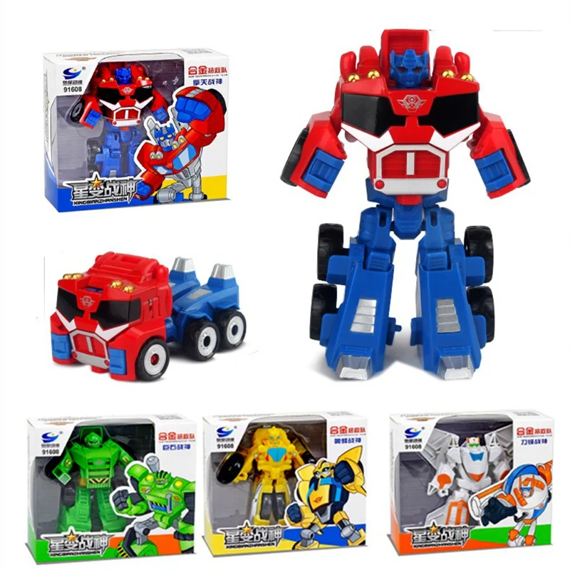 Hot Sale! 12cm Rescue Bots Car Toys Transformation tobot Robot Action Figures Toys For Kids Baby Gift