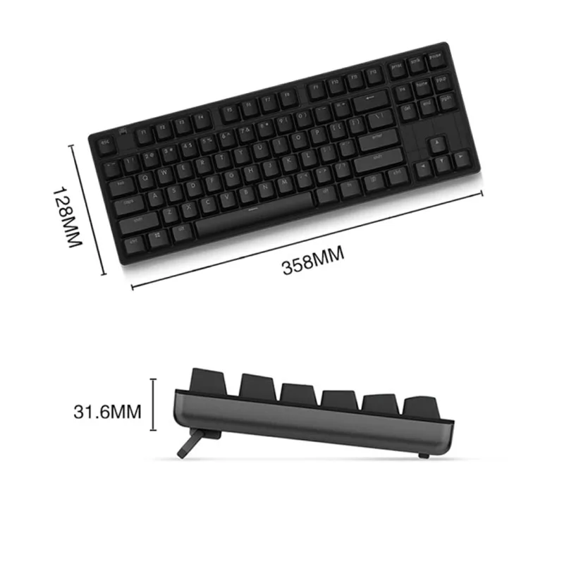Xiaomi Yuemi клавиатура Проводная 87 клавиш Вишневый переключатель алюминиевый сплав Механическая игровая клавиатура светодиодный с подсветкой