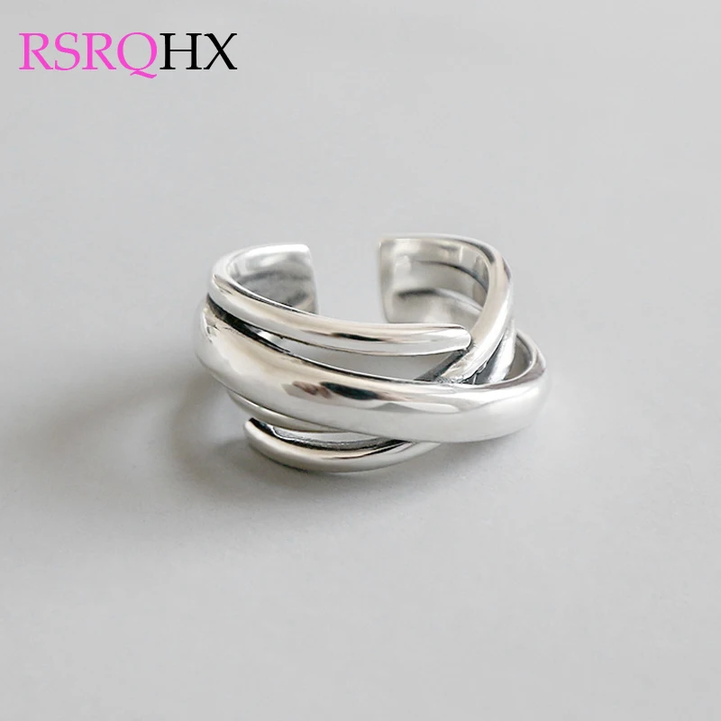 

Vintage Irregular Rings for Women Girls Geometric Multilayer Winding Rings Open Adjustable Jewelry Smooth Surface Party Wedding