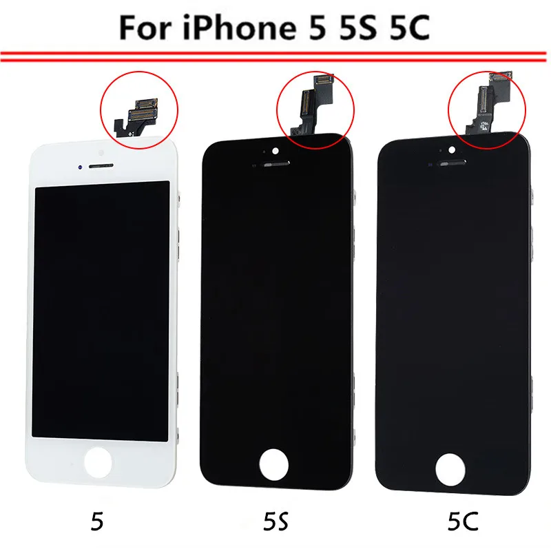 

10PCS AAA Quality Screen For iPhone 5 LCD Screen Display and Digitizer Replacement Touch Screen For iPhone 5G 5S 5C LCD DHL Free