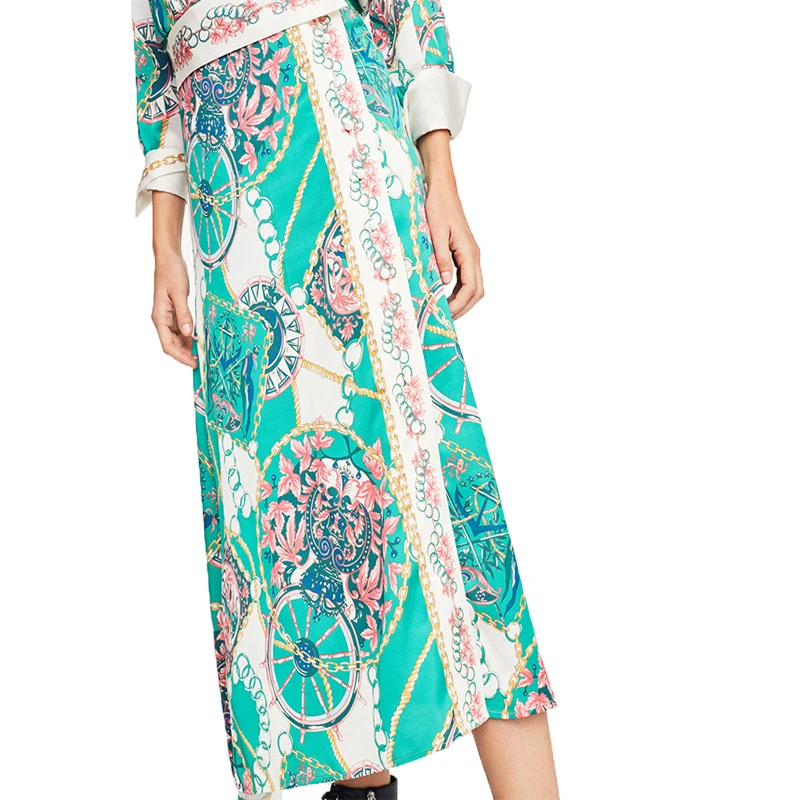 

Summer skirts womens 2019 casual printing long skirt high waist skirt bohemia womens clothing a-line skirt