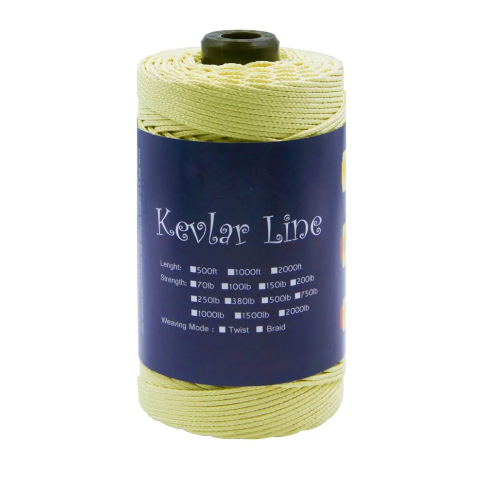 

300ft / 91M 1000lb Kevlar Line 2.5mm Diameter Braided Fishing Line Large Kite Flying String Super Strong Outdoor Camping Cord