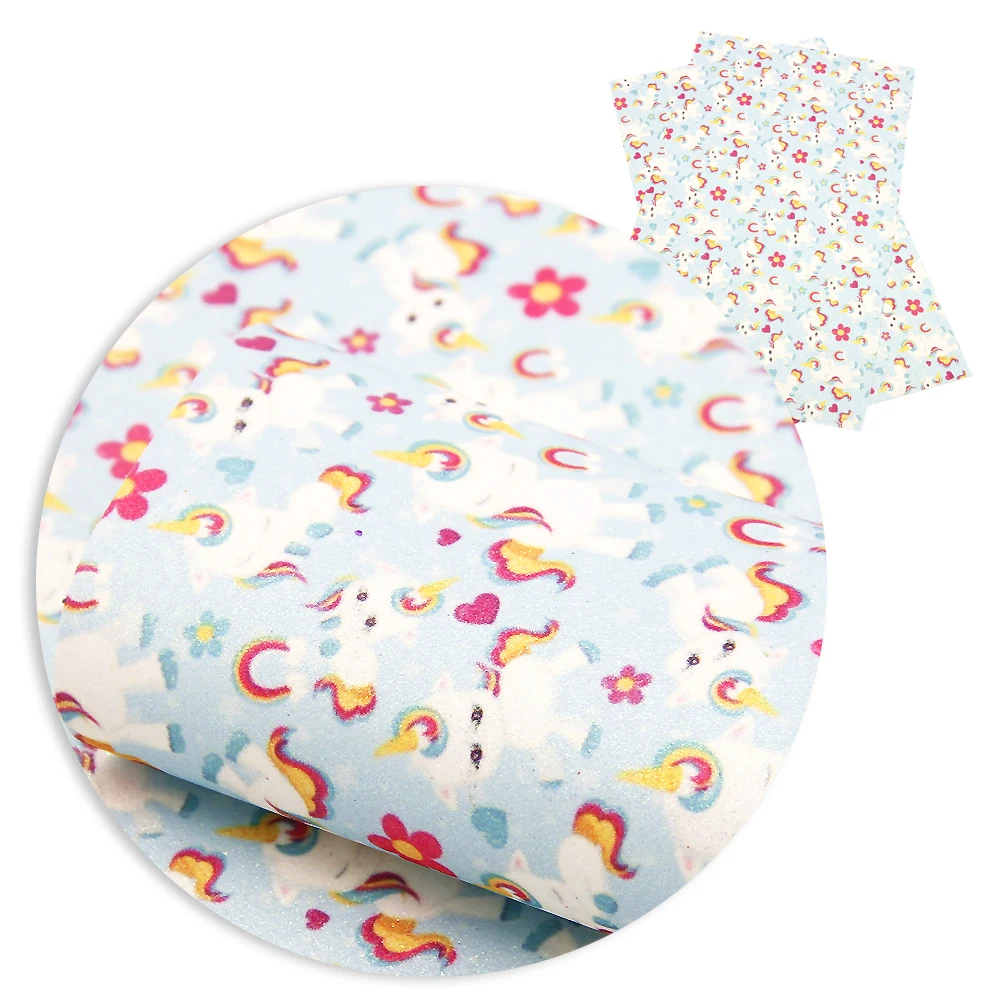 

david angie 30*140cm Summer Fruit Printed Fine Glitter Faux Synthetic Leather Fabric DIY Bow Bag Shoes Decoration,1Yc7166
