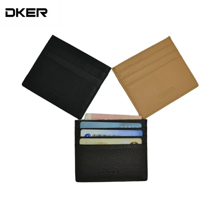 

DKER Slim Card Holder Women's Leather Credit Card Wallet Thin Leather Credit Card Case Package for Men