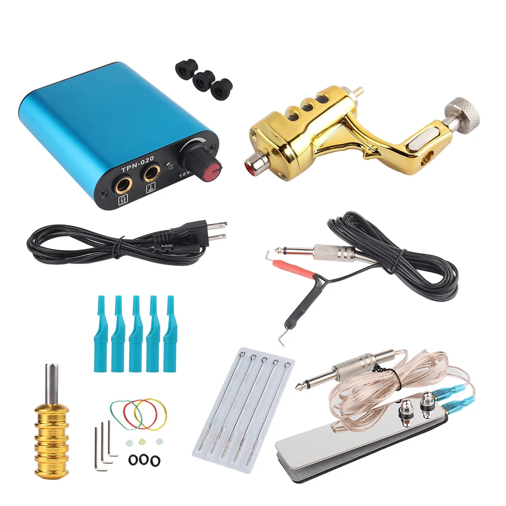 

Tattoo Kit Gold Tattoo Machine Gun Set Permanent Makeup Tattoo Machine Immortal Pigment Sets Power Supply Tattoo Supplies