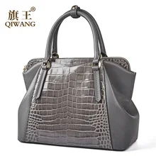 Qiwang Сумка-тоут для женщин, известная натуральная коровья кожа, женская сумочка, винтажная серая сумка, женские сумки на плечо