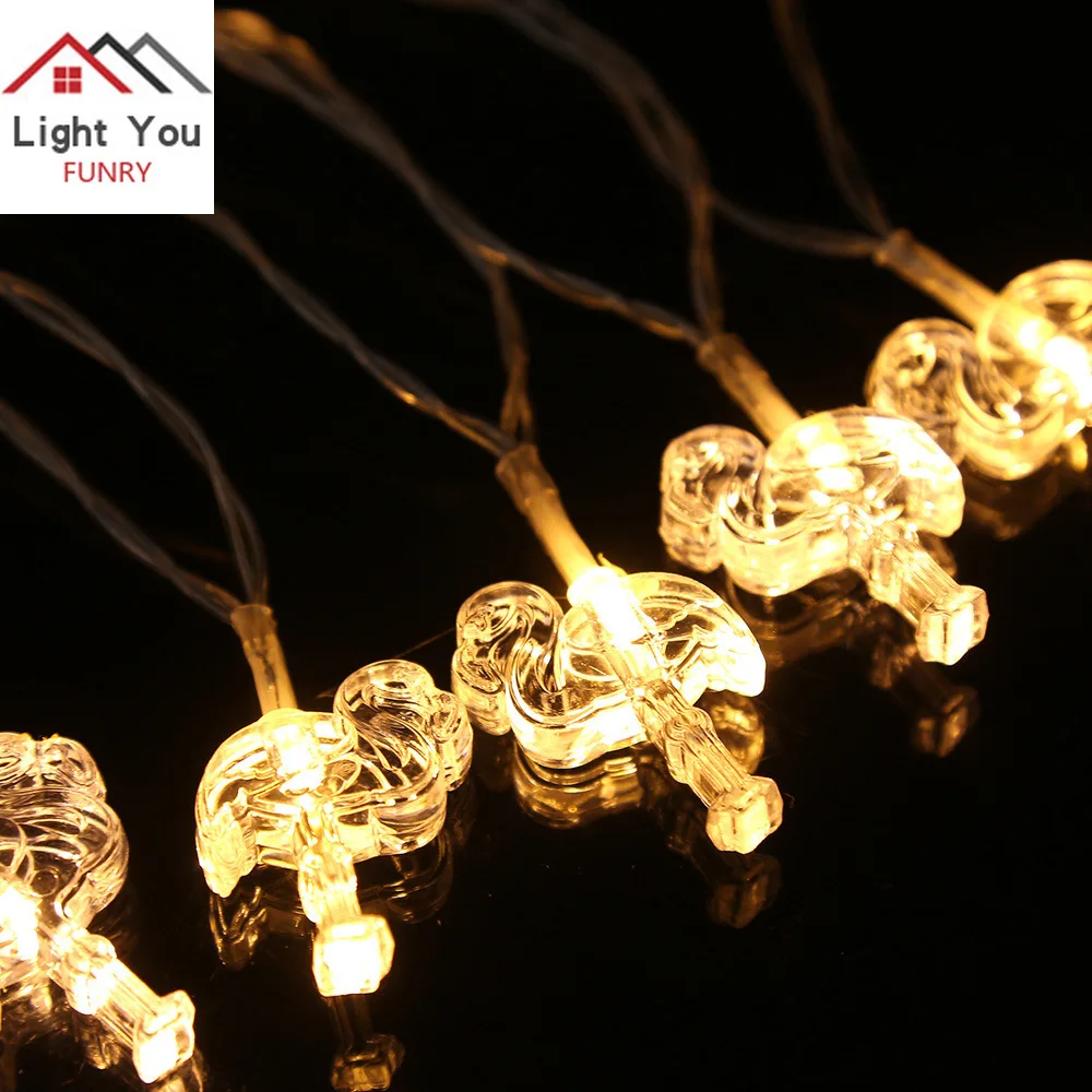 10 LED Battery Powered Flamingo Style Light String Christmas Day