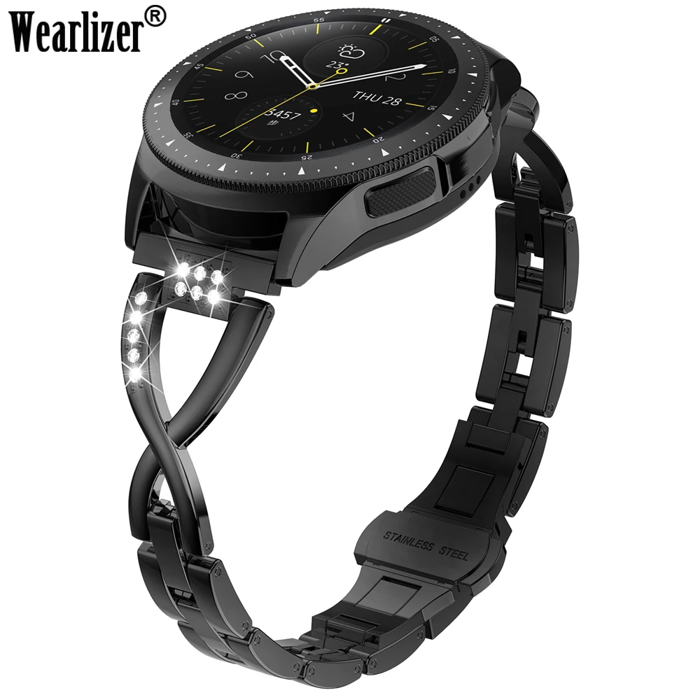 

Wearlizer Crystal Stainless Steel Strap for Samsung Galaxy Watch 42mm Band 20mm Wristband Metal Watch Band For Gear S3 Frontier