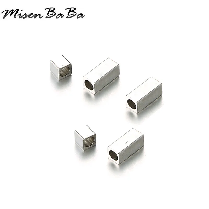 

20PCS 3mm 4mm 5mm 6mm 7mm Stainless Steel Silver Color Locate Spacer Blank Square Beads For Jewelry DIY Making Findings