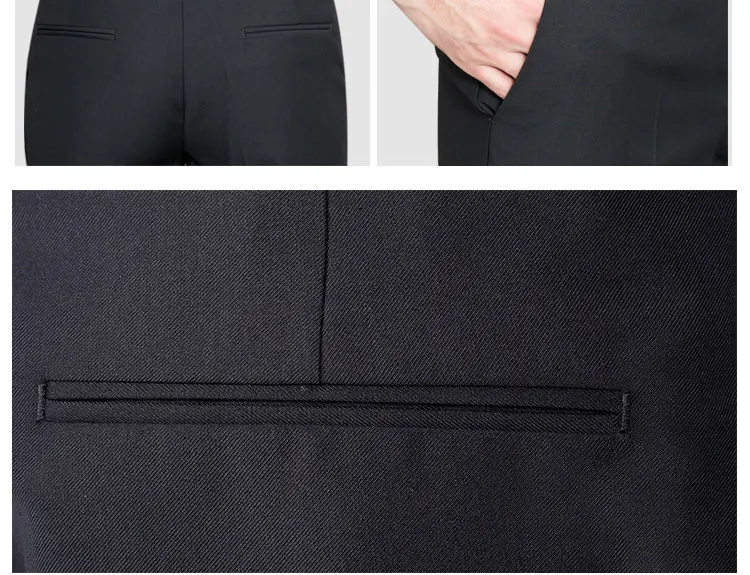 Male Dress Suit Pants Mens Spring Summer Autumn Formal Pants for Men Black Grey Khaki Business Office Trouser Mens