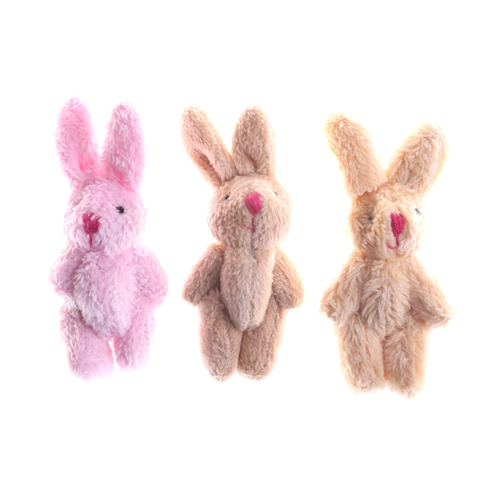 

8cm Wedding Gift Joint Rabbit Bouquet DIY Pendant Plush Stuffed TOY Plush Animals Small Rabbit Stuff Toys