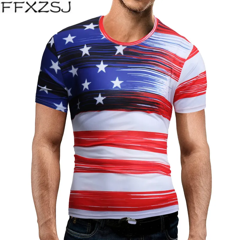 Men's summer 2019 Hot Sale Men Brand Short Sleeve Print T Shirt O-neck Slim Men T-Shirt Tops Fashion Mens Tee Shirt T Shirts