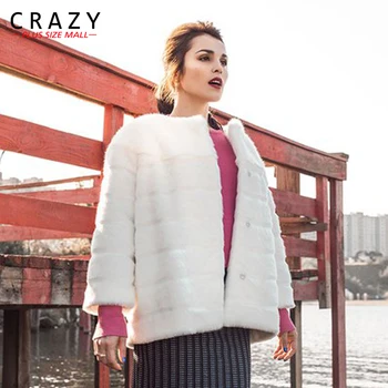 

Hot Sale Autumn Women Plus size S-7XL Faux Fur Jacket Elegant Faux Mink Fur Coats gilet fourrure abrigo de pelo Overcoa
