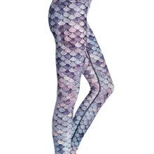 Для женщин градиент Русалка Весы принт Фитнес упражнения Леггинсы для женщин быстросохнущая Высокая Талия ботильоны Длина энергии Брюки для девочек Мотобрюки женская одежда