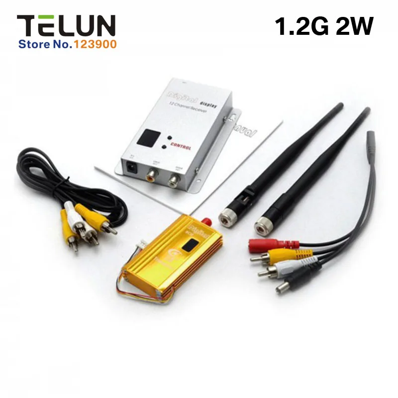 

Free shipping 1.2G Hz 8CH 2W 2000mW FPV 1-5km Distance Wireless Audio Video CCTV Transmitter Receiver Partom