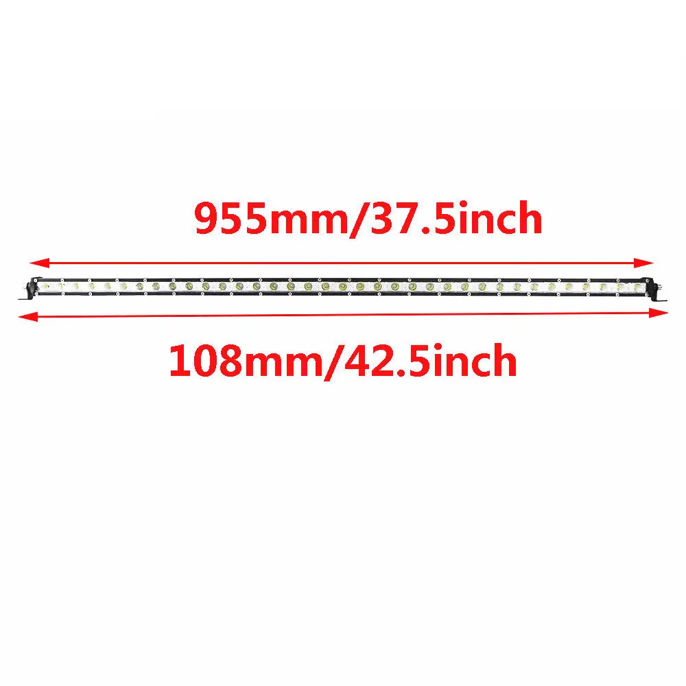 Супер тонкий светодиодный светильник бар 38 дюймов 180 Вт Однорядная Светодиодная панель для внедорожников 4X4 ATV грузовик дальнего света 12 В 24 В+ комплект проводов