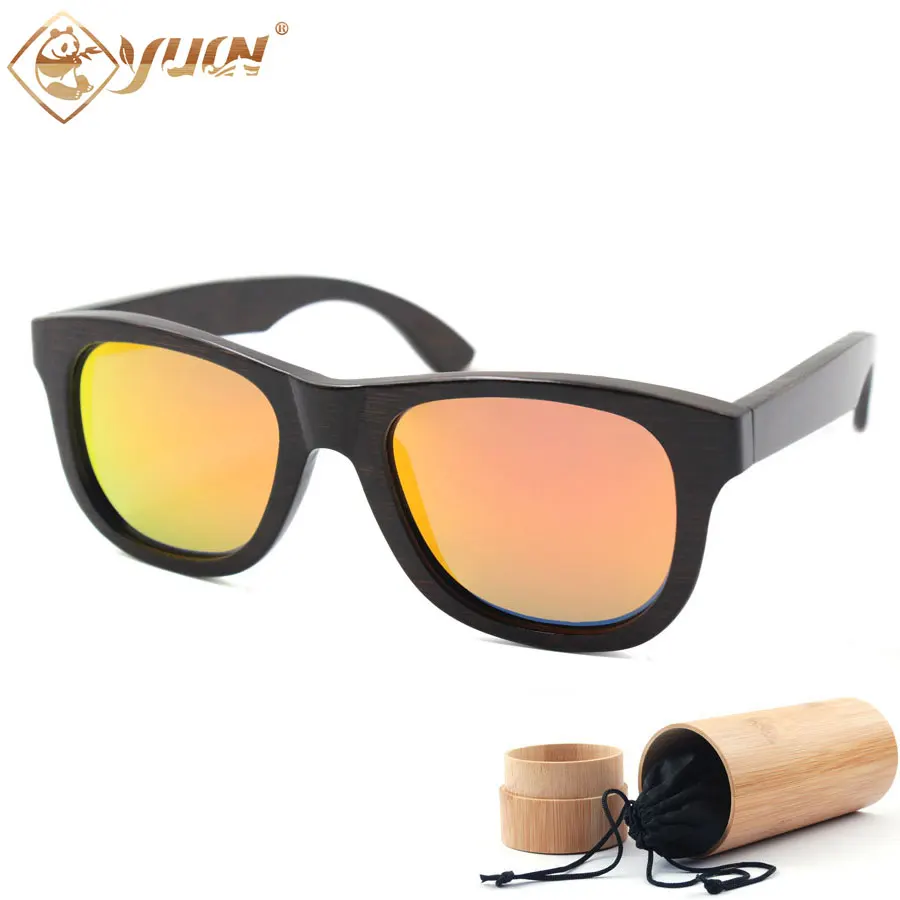 New hot black bamboo sunglasses font b handmade b font polarized driving font b sun b