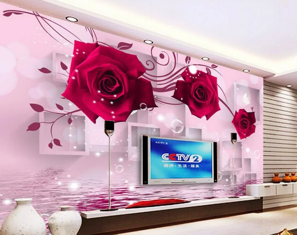 Online kopen wholesale rode bloem behang uit china rode bloem ... Rode keuken muren geel