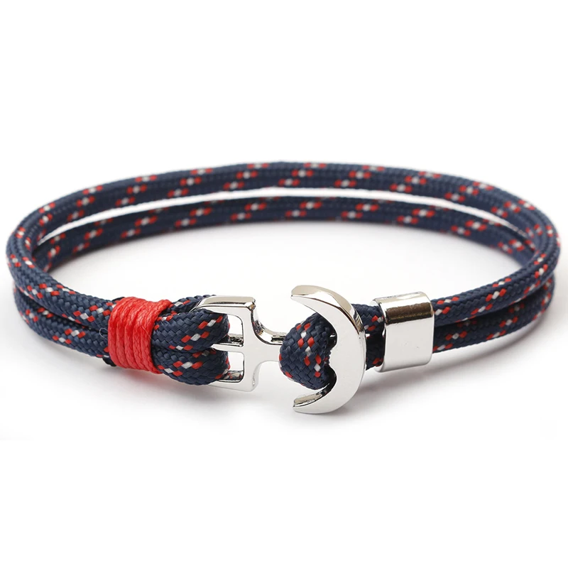 NIUYITID Anchor Bracelet For Men Male Handmade Paracord Braclet Charm Bracelets & Bangles Women Friend Gift Party Jewelry (4)