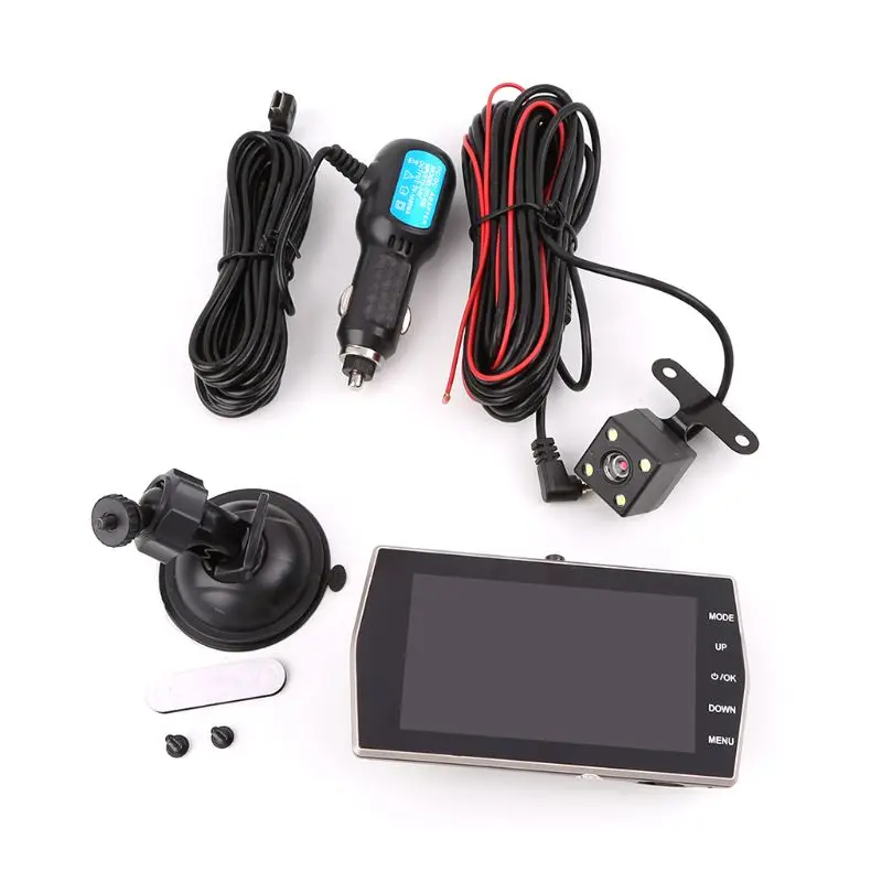 

Dash Cam Dual Lens Car DVR Vehicle Camera Full HD 1080P 4" IPS Front+Rear Night Vision Video Recorder G-sensor Parking Monitor