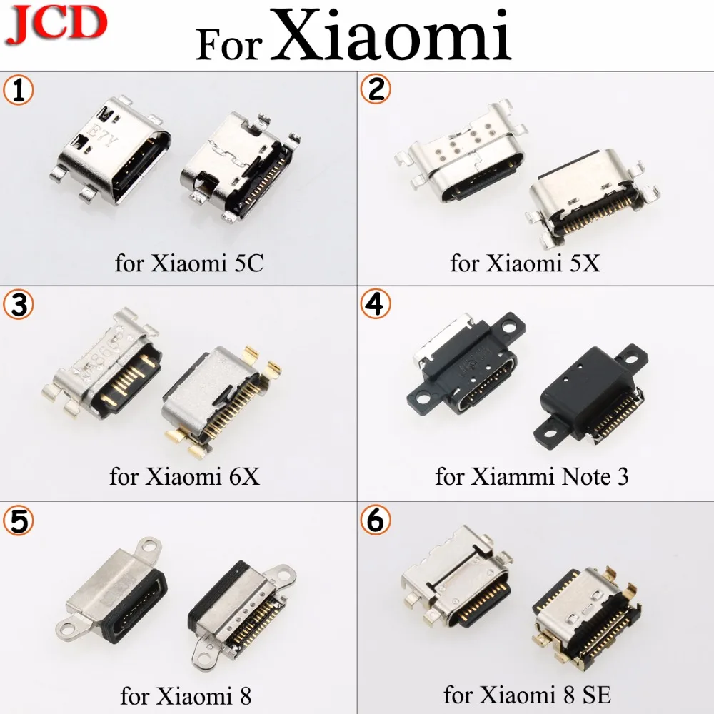 Разъем JCD 3 1 типа C микро USB разъем гнездовой зарядная розетка для Xiaomi 5C 5X 6X Note 8