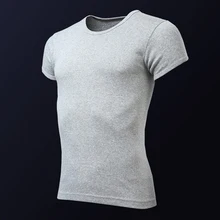 Мужские хлопковые однотонные Базовые Майки с коротким рукавом, мягкие дышащие Стрейчевые майки с круглым вырезом, нижнее белье, топы высокого качества