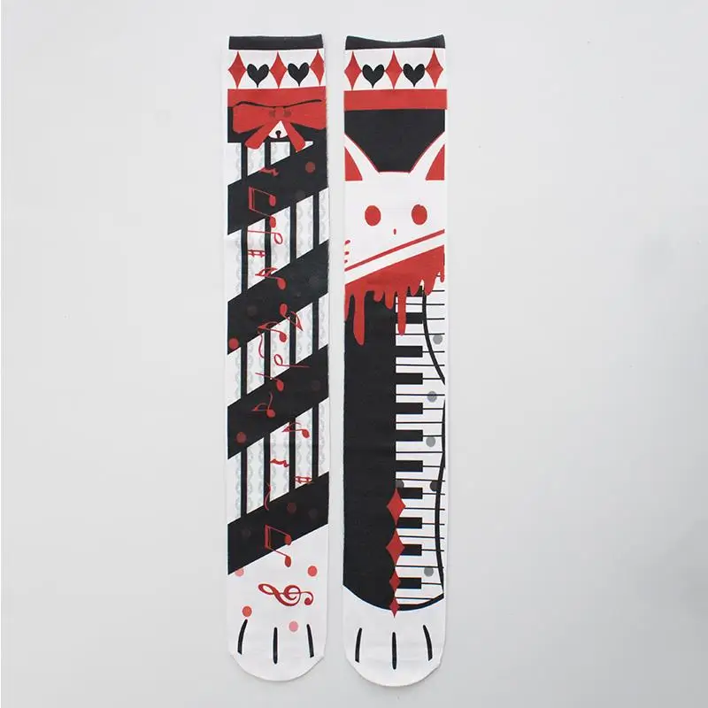 2019 1 Pair cute cat Long Knee Sock Girls Womens Fashion printed thin Nylon Stockings Opaque Female High Over Knee Socks 5S-SW02