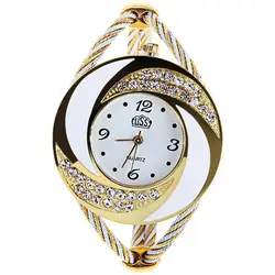 Модные женские туфли Сталь женские часы браслет металлический ремешок кварцевые часы Роскошные Rhinestone Женские часы Винтаж Мотрэ кварц-часы