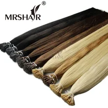 MRSHAIR Pre Bonded Hair Extensions I Tip 1g/pc 16″ 20″ 24″ Straight Keratin Human Hair On Capsule Real Hair Extensions 50pcs