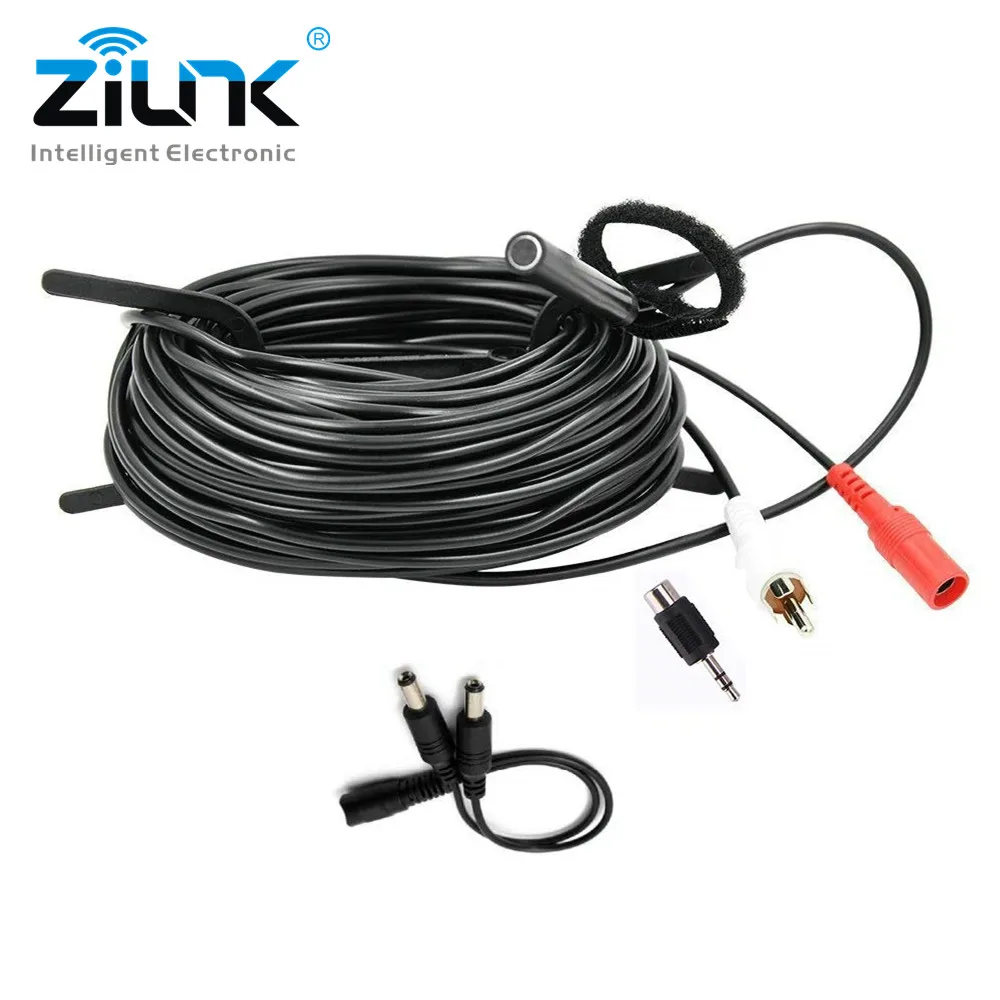 

High Sensitive MIC CCTV Microphone For IP Camera DVR NVR Audio Pickup Device 152cm Cable With 1 Female to 2 Male Power Splitter