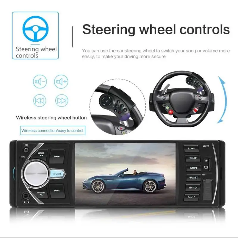 Автомобильный сенсорный дисплей VODOOL Bluetooth 4 дюйма 1DIN MP3 MP4 MP5 видео аудио радио