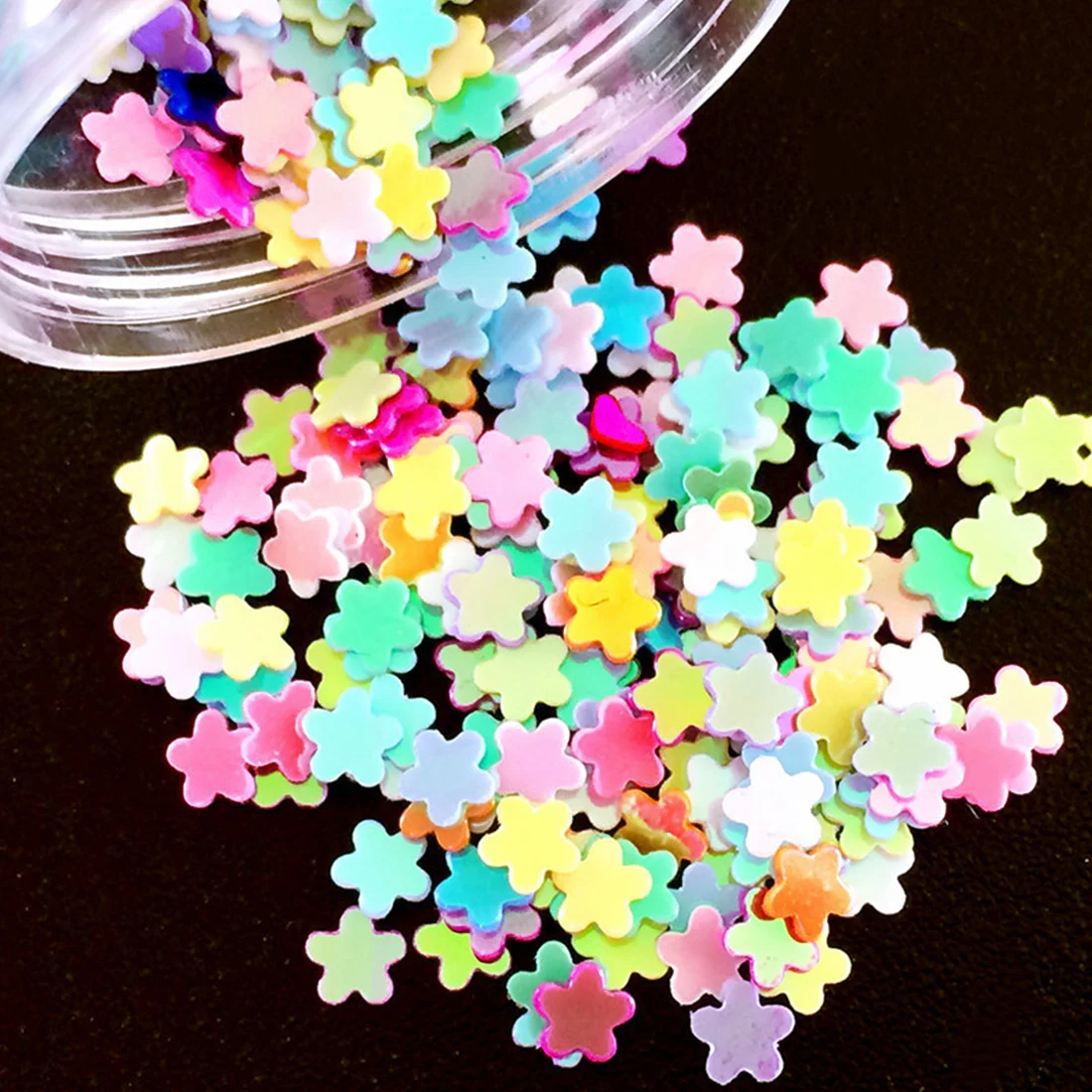 

Hologram Beauty Glitter Chromatic Shimmer Mini Round Star Heart Plum Shape Nail Art Sequins 3D Mix Color Acrylic Resin Paillette