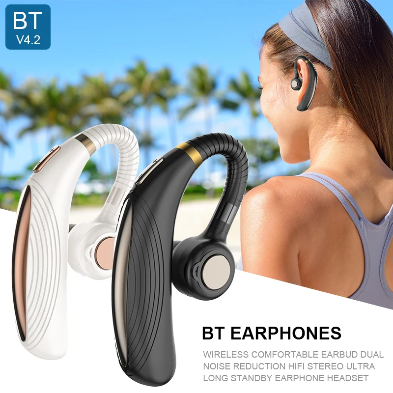 New Bluetooth Business Earbuds Dual Noise Reduction Wireless Earphones Earbud HiFi Stereo Ultra Long Standby Earphone Headset