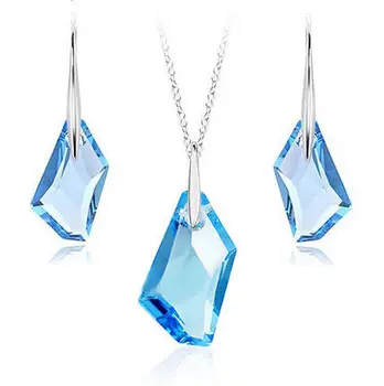 

High-quality blue crystal jewelry set