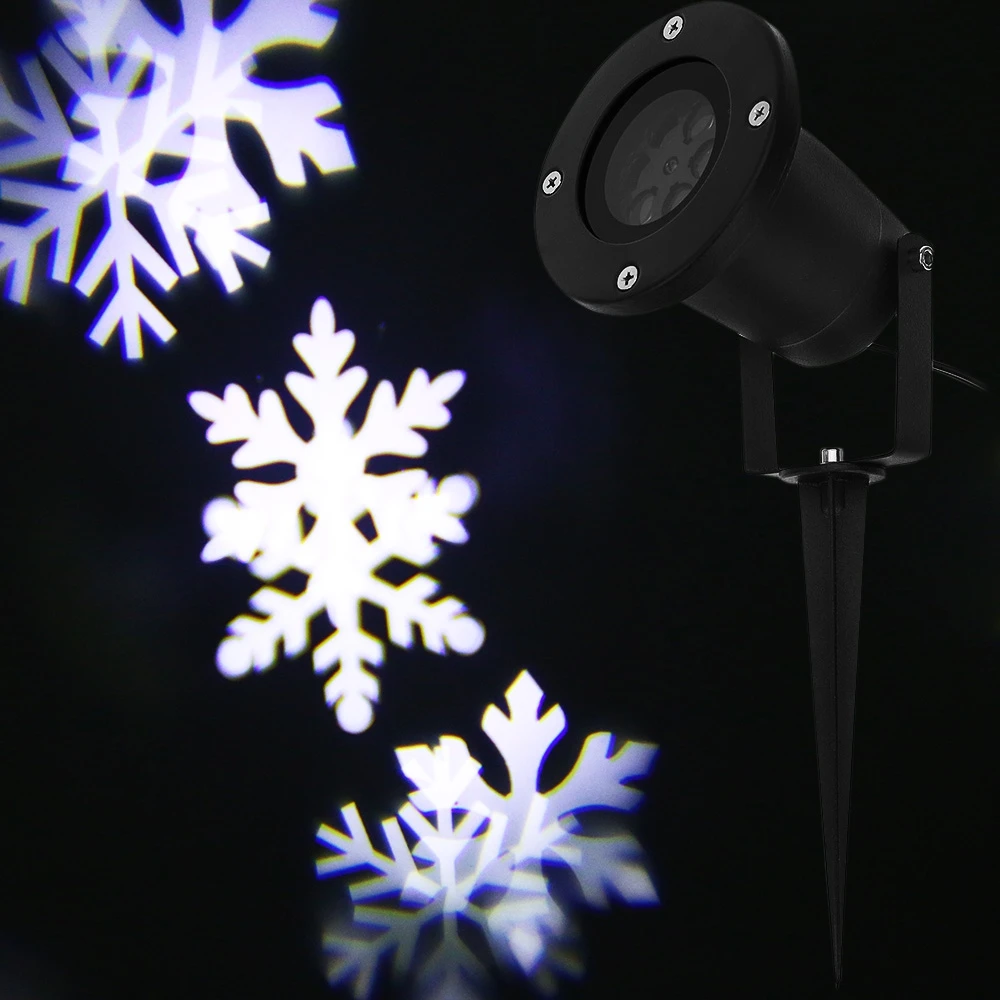 Holiday Christmas Laser Snowflake Projector Outdoor LED Lamp Waterproof