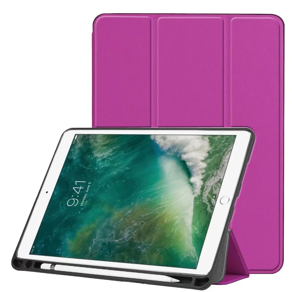 

Ultra Slim case For iPad Pro 10.5 2017 A1701 A1709 Tablet Smart Cover Protective Stand Case With Apple Pencil Holder