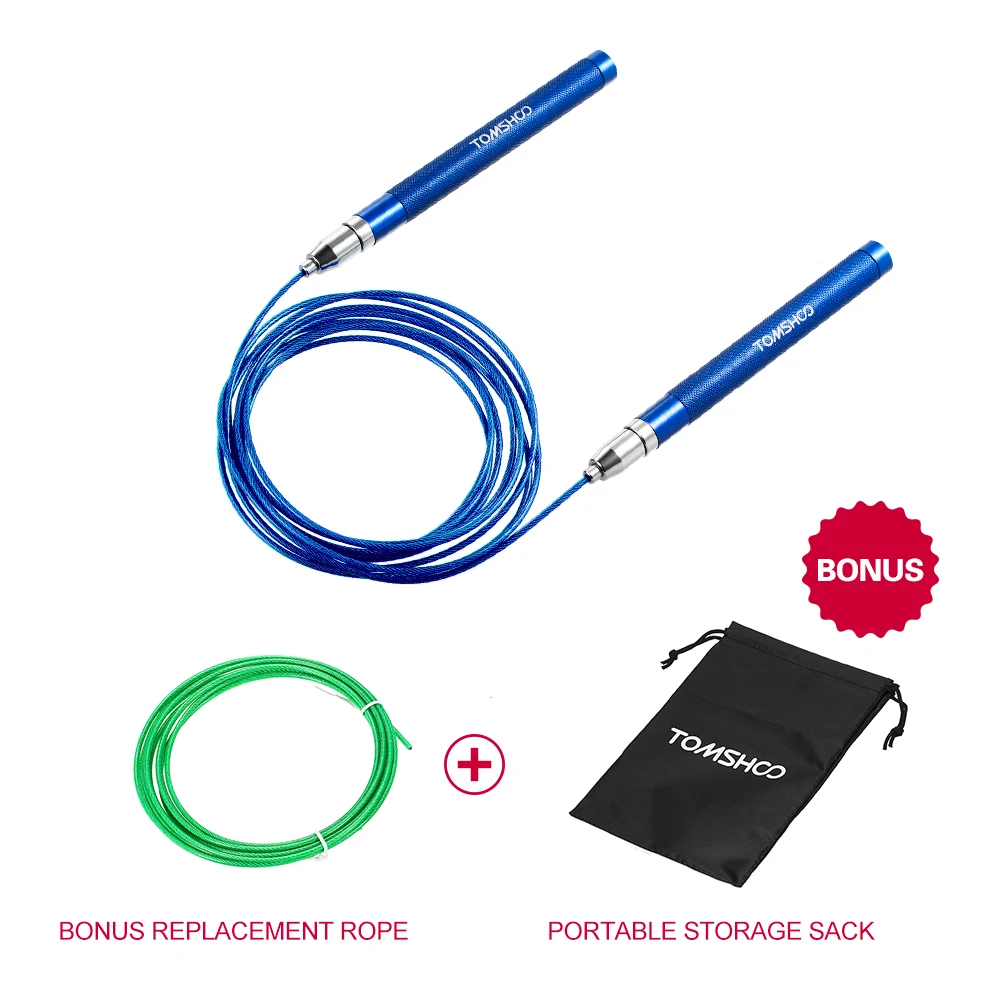 

TOMSHOO Adjustable Speed Jump Rope Lightweight Skipping Jumping Rope Cable Wire Home Fitness Boxing Training Workout Jump Ropes