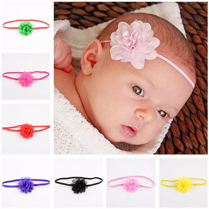 

New 10Pcs Newborn Kids Girls Baby Toddler Chiffon Flower Hair band Headband Headwear