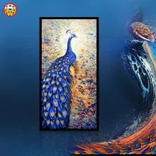 Картина павлина DIY Цифровая живопись Большой размер гостиная вход декоративный кулон собственный цвет окраска граффити Китай