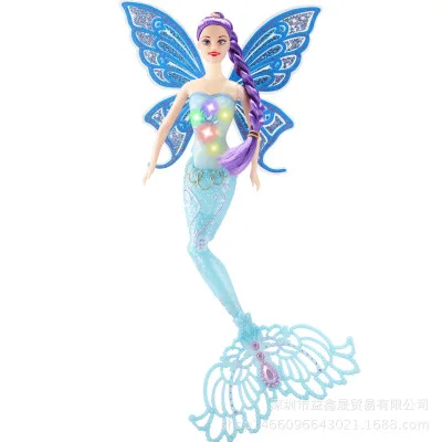 

Girl Lighting Mermaid Doll Ice Snow Margin Winged Flash Doll PrincessM-1005