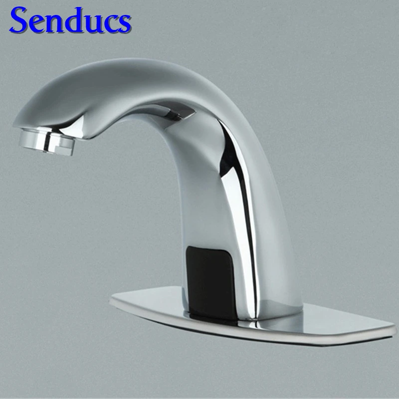 

Free shipping senducs bathroom sensor faucet with zinc alloy automatic basin faucet and polished chrome hotel sensor faucet