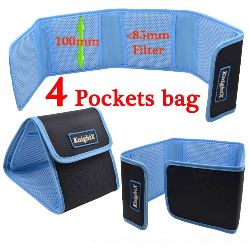 KnightX фильтр для объектива кошелек чехол 3 4 6 карманов сумка для 49 мм 82 мм держатель Чехол UV CPL для держателя чехол UV CPL nd nikon canon d3200 - Цвет: Blue 4 Pockets bag