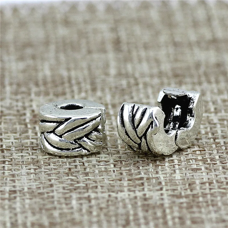 Safety Stopper pave Alloy silver plated Beads fit for Pandora style