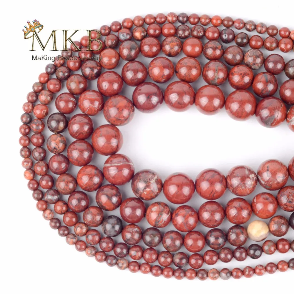

Wholesale Natural Round Beads Red Jaspers Stone Loose Beads for Jewelry Making Bracelet Necklace Jewellery 4 6 8 10 12mm 15inch