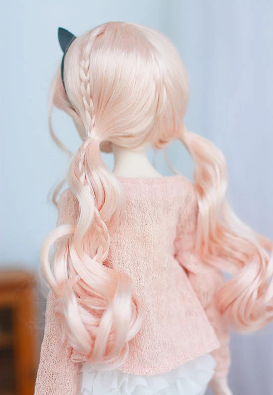 D01-P455 детская игрушка ручной работы 1/4 1/3 аксессуары для кукол BJD/SD/MDD парик для куклы медовый порошок двойной хвост 1 шт