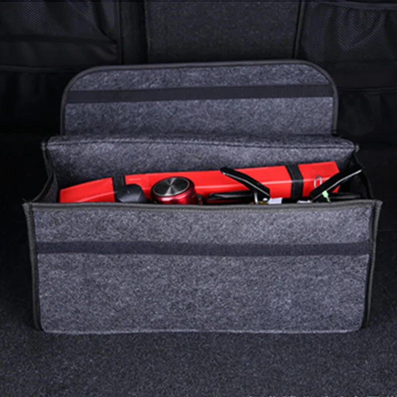 ALWAYSME огнестойкий автомобильный шерстяной мягкий войлочный ящик для хранения, сумка для багажника, ящик для инструментов, многофункциональные инструменты, органайзер, коврик с сумкой, складной