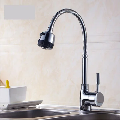 Kitchen Faucet Black Head Plating Head Universal 360 Degree Rotating Double Water Hot and Cold Water Double Mode Faucet Kitchen Faucet Black Head Plating Head Universal 360 Degree Rotating Double Water Hot and Cold Water Double Mode Faucet