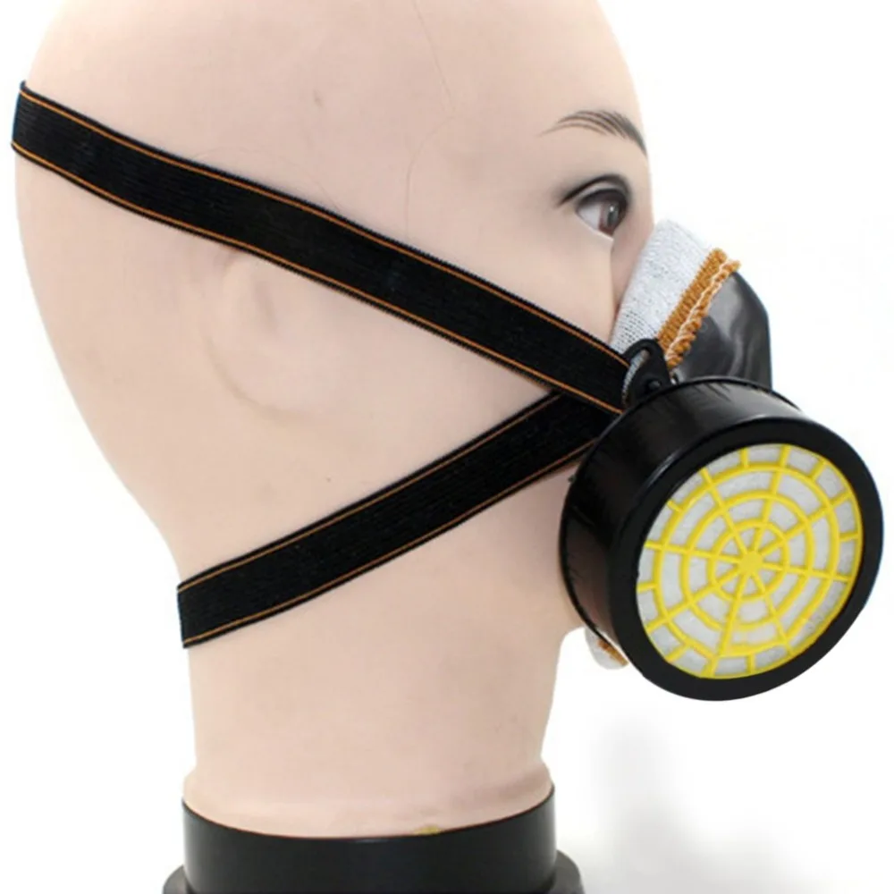 Двойной картридж противопылезащитная маска химическая безопасность покраска газовый фильтр респиратор с очками оборудование для промышленной безопасности