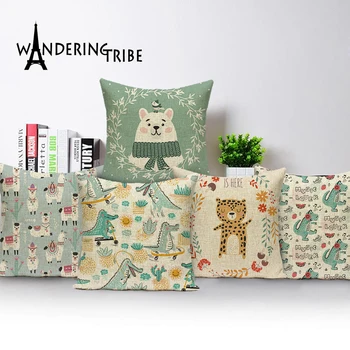 

Custom Animal Throw Pillowcase Tiger Alpaca Cushion Covers Decorative High Quality Cute Koala Cushions Home Decoration